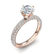 Bague de fiançailles 2.00 carat or rose diamant naturel rond Elisa